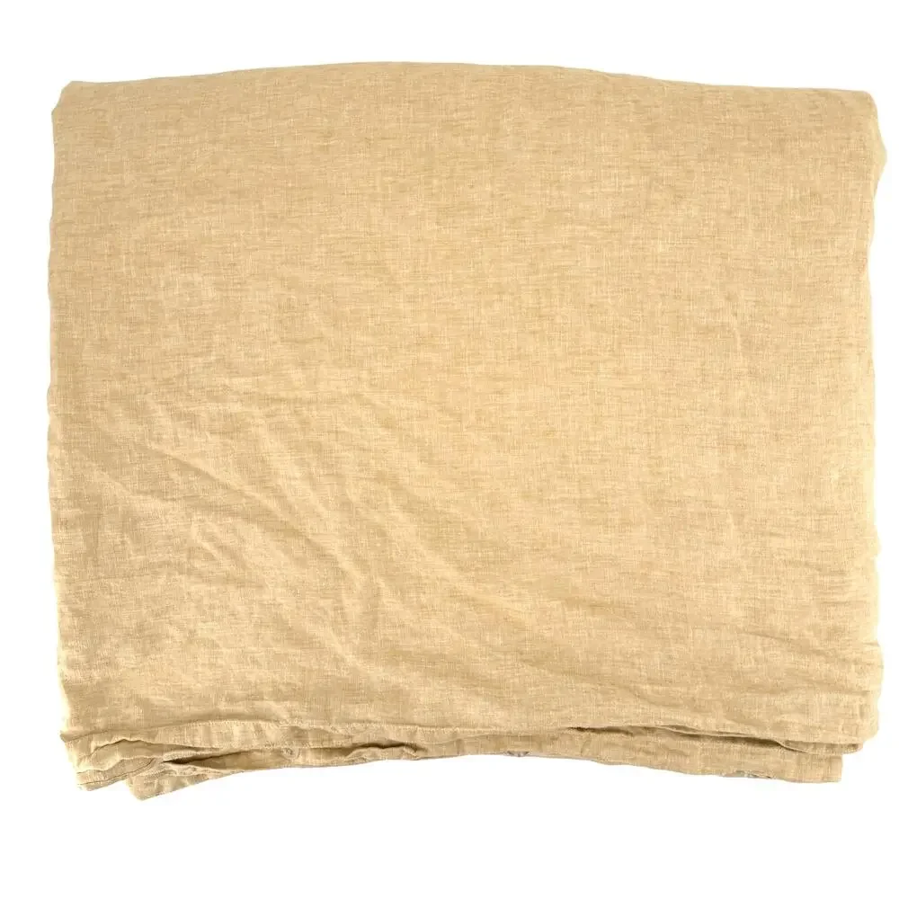 West Elm 100% Linen Duvet Cover 92x108 King Size Bedding Flax Golden Wheat